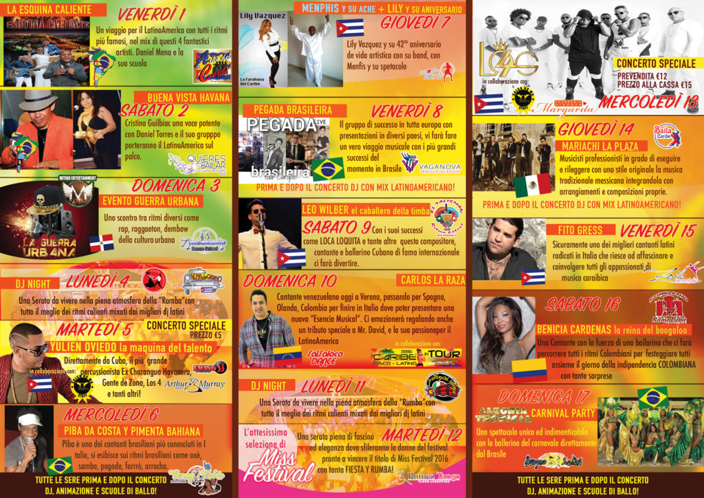Dall’1 al 17 luglio Festival Latino Americano “Latino Lovers in Verona”