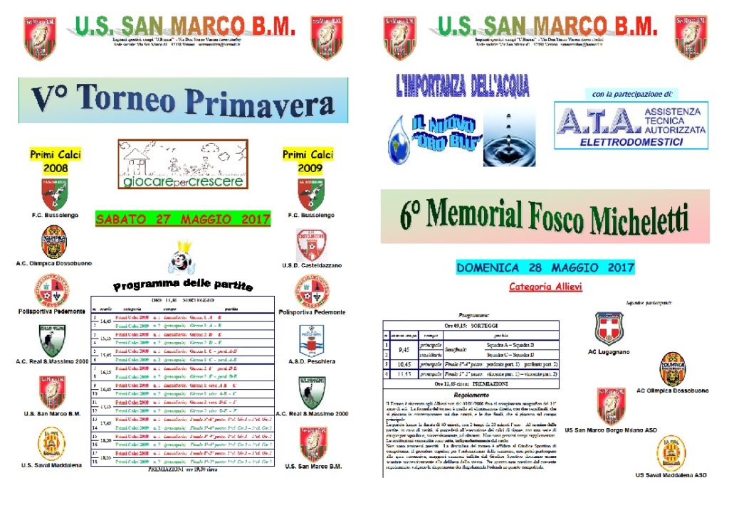 Maggio da Leoni: ultimi appuntamenti per il “non solo calcio alla San Marco Borgo Milano”.