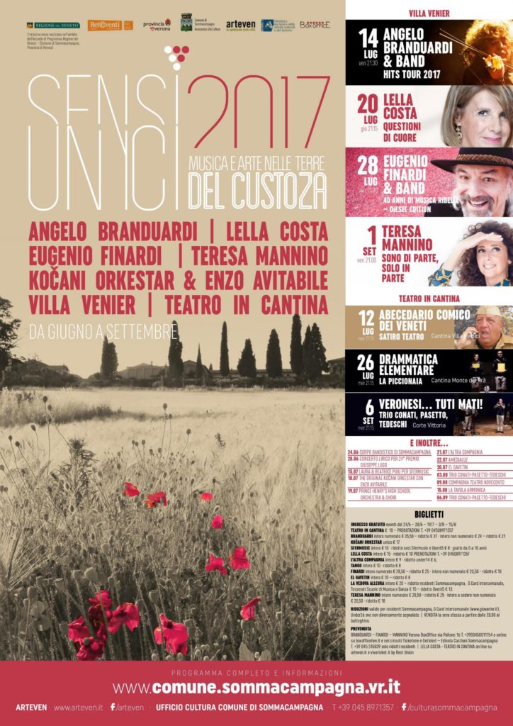 La ricca estate 2017 di “Sensi Unici” a Sommacampagna