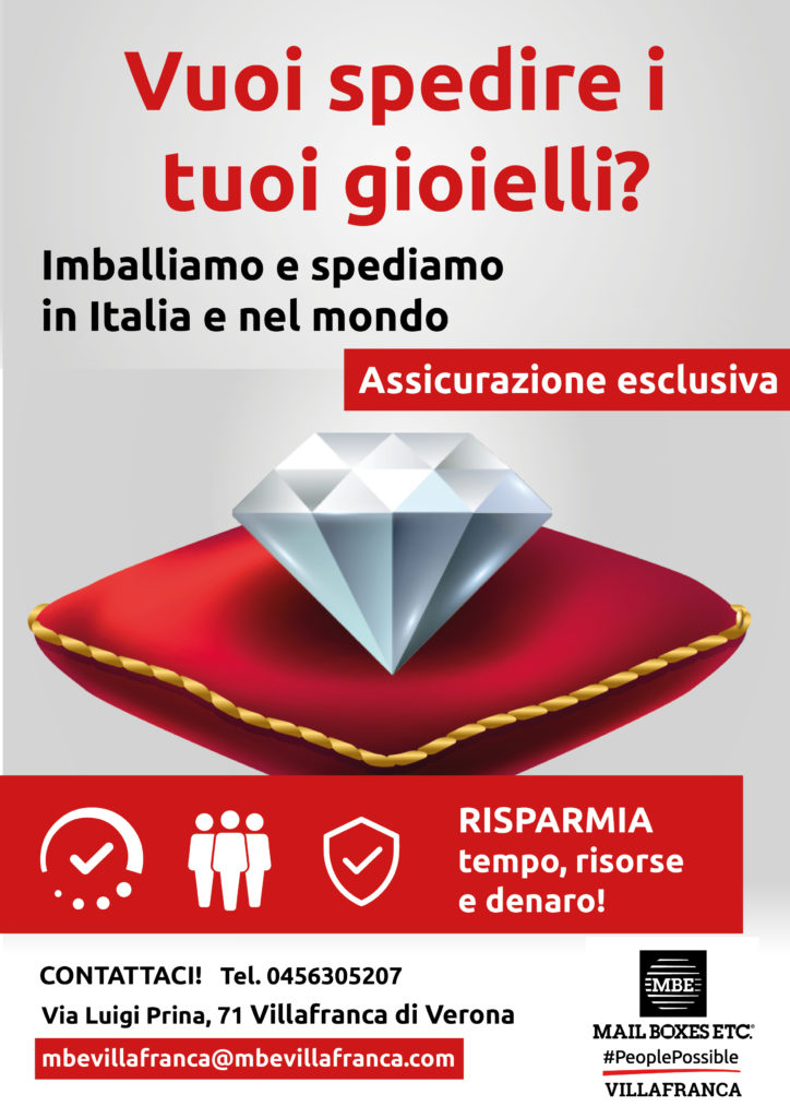Vuoi spedire i tuoi gioielli? Imballiamo e spediamo in Italia e nel mondo.