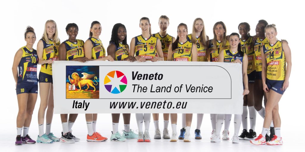 Il marchio della Regione Veneto sulla maglia delle campionesse mondiali dell’Imoco. Caner: “E non si dica che leone e pantere non vanno d’accordo”