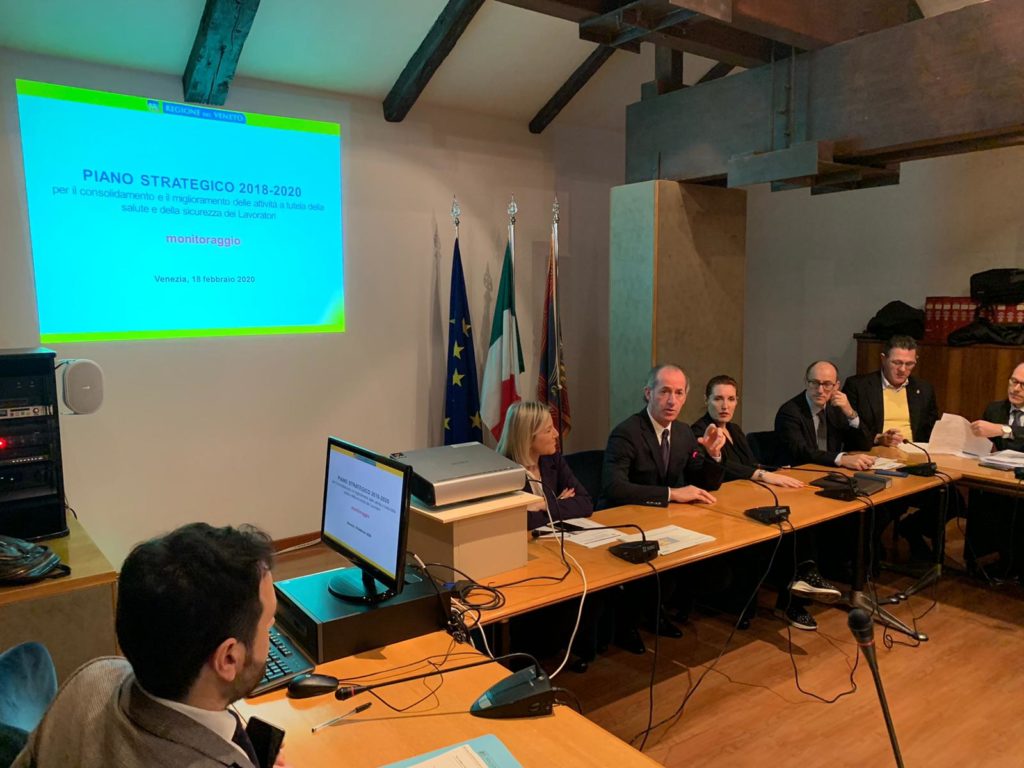 Sicurezza sul lavoro: Focus sul piano regionale di prevenzione, Presidente del Veneto, “Incidenti mortali in flessione, ma l’impegno di squadra deve continuare”