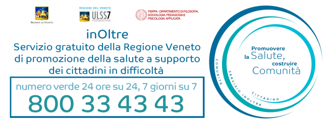 Coronavirus. In campo in Veneto anche il servizio inOltre con il Numero Verde 800 33 43 43. Aiuterà la gente a gestire paure e difficoltà psicologiche