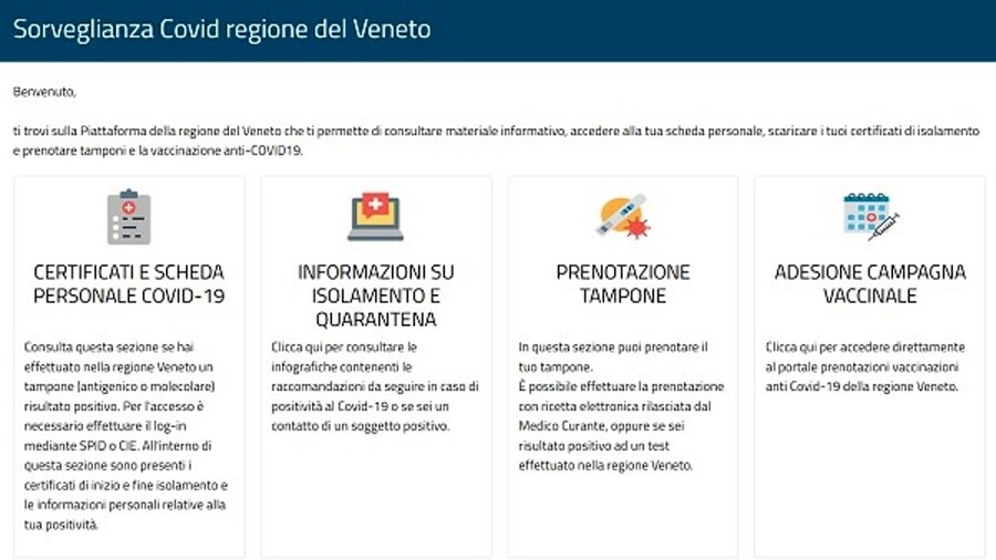 Da oggi è attiva la “Piattaforma Regionale Covid-19” dedicata ai soggetti positivi