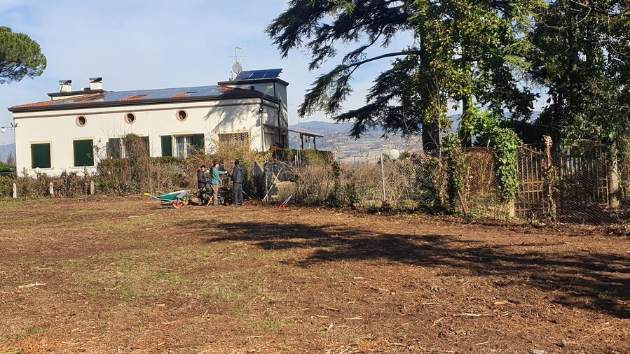 Ripulita area verde al Chievo. Nuovo polmone per il quartiere attorno a Villa Pullè